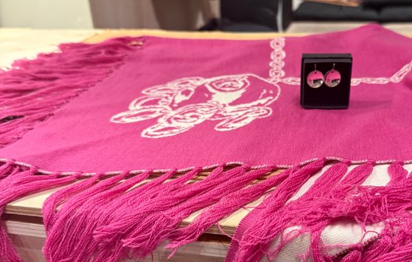 Hovedbilde Rosa sjal og øredobber