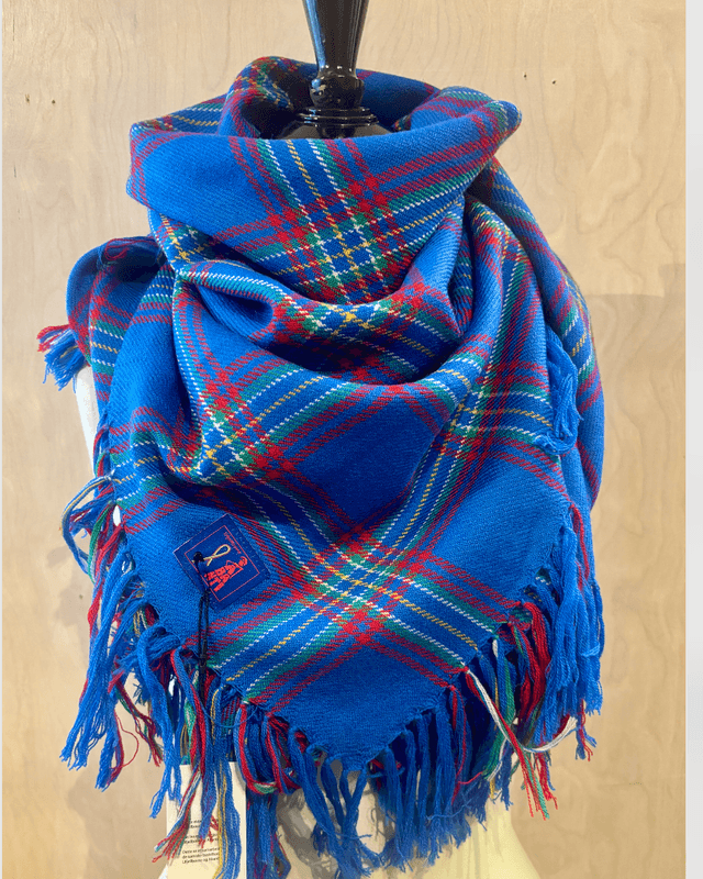 Blue wool shawl